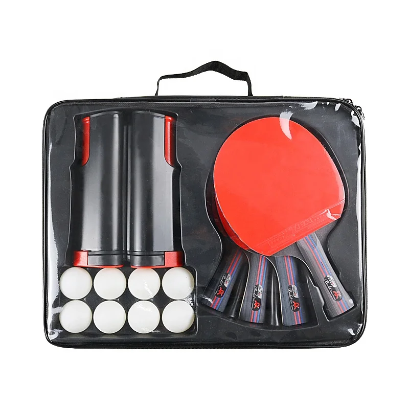 
Long Handle Table Tennis Racket Set With 8 ABS Balls 