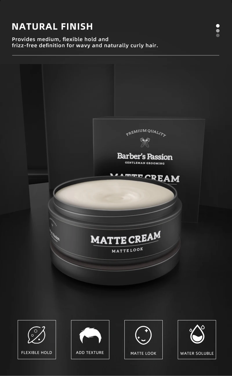 BARBERPASSION Factory Oem Easy to Apply Mens Matte Strong Hair Style Clay Vegan for Men