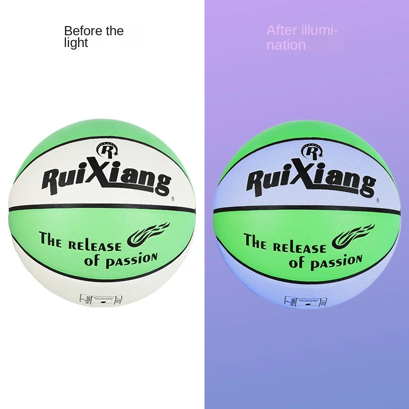 Wholesale Adult No.7 Indoor Outdoor Basketball with UV Sensitive Red Hair Rubber Material for Training for Kids