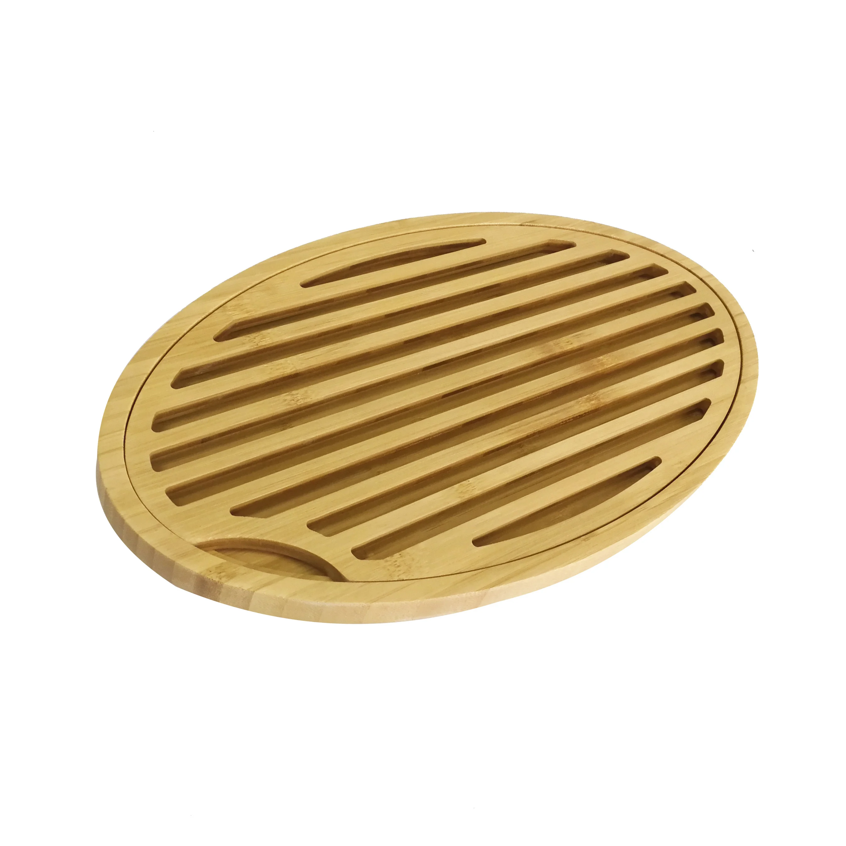 Premium Bamboo Multi-Purpose Two-Layer Bamboo Bread Crumb Cutting Board/Serving Tray for Kitchen
