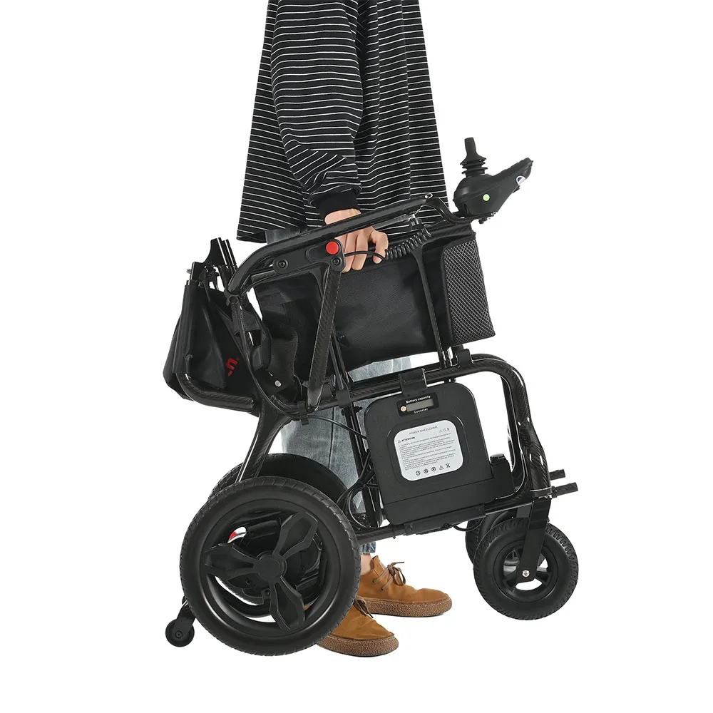 Portable Lightweight Folding Wheelchair Disabled Joystick Carbon Fiber Wheelchair