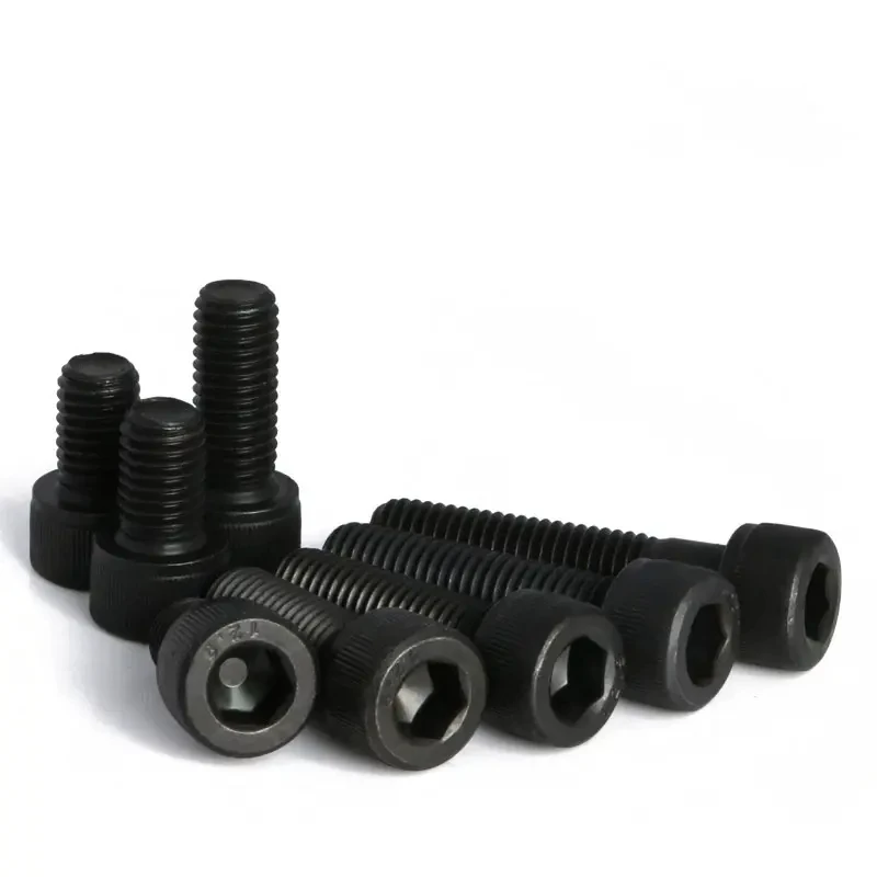 Black Hexagon Socket Head Cap Screws Grade Stainless Steel SCM435 DIN912 M1.6 * 10 12.9 6/32 3/8 Black Machine Screws Metric