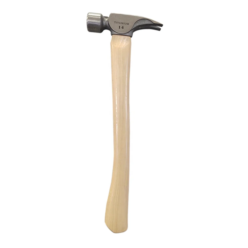 Прочный титановый каркасный молоток 14 унций, прямая контурная ручка Hickory