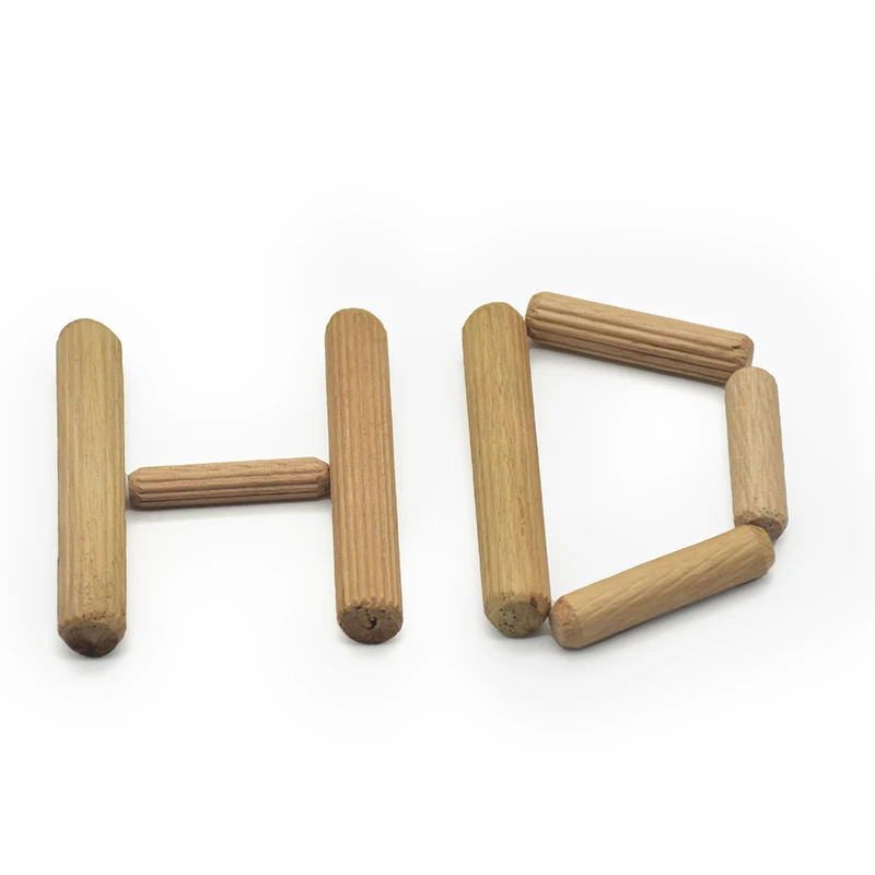 Wooden Dowel Fluted Threaded Groove Rod Art Woodworking Craft Pins dowel Decorative Wooden Dowel Pin