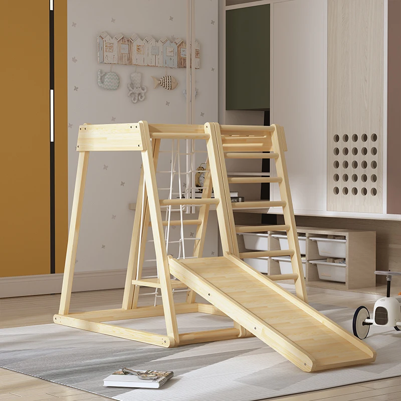Playground indoor equipment climbing ladder wooden children climbing frame
