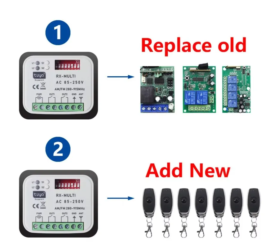 AC85-250V TUYA Smart WIFI Switches for Smart Lighting Smart WIFI Controller for Smart Home Appliances