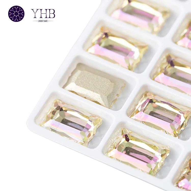 New Shape Jewelry Loose Crystal Stone Top Quality Colorful Glass Sew-On Rectangle Rhinestone