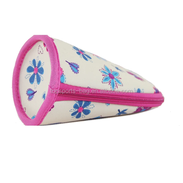 Neoprene Novelty Stand up Pencil Bag/Pencil Pouch Free Sample Big Capacity Makeup Brush Holder for Girls