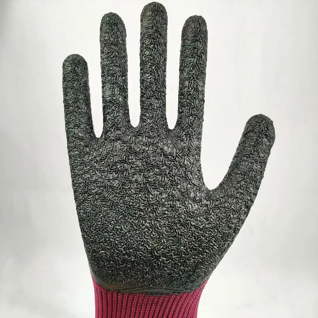 Industrial safety non-slip gloves grip duty latex coated work gloves