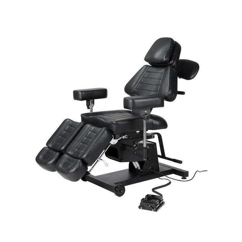 Professional 2 Motors Electric Tattoo Chair Backrest And Height Adjustable Beauty Salon Furniture Tattoo Bed With Foot Control