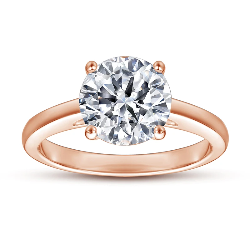 Кольцо для женщин 2.0ct круглой огранки Цирконий бриллиант кольцо Обручальное Свадебные 925 стерлингового