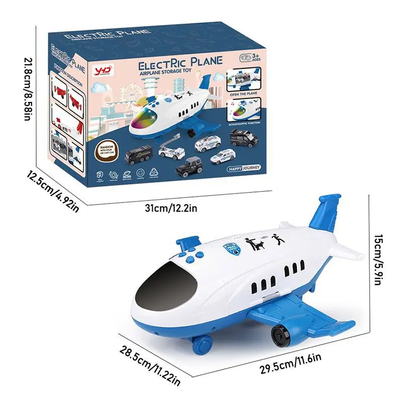 Children Electric Toy Cargo Aircraft Storage Airbus Alloy Car Slide Orbital Airport Battery Operated Airplane Toys for Kids