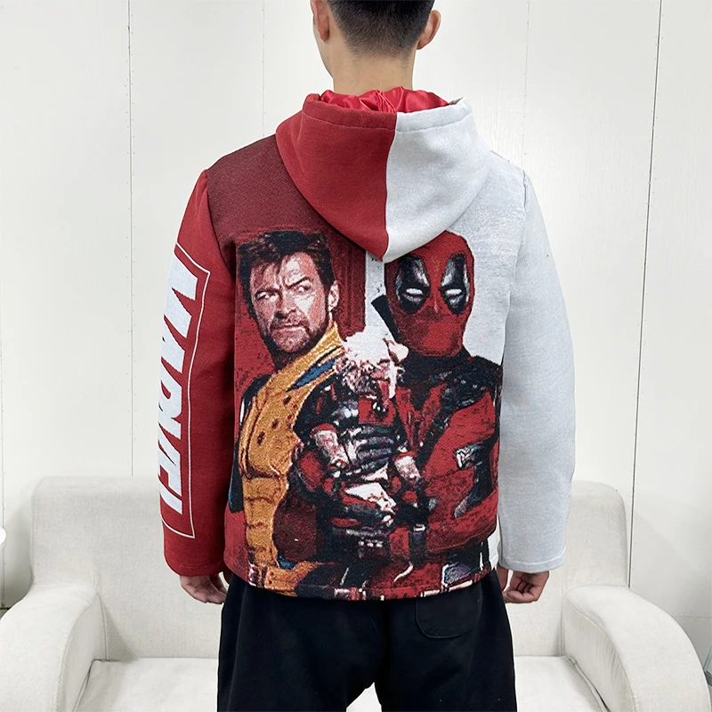 Low MOQ tapestry clothing manufacturer Quick custom marvel tapestry hoodie men