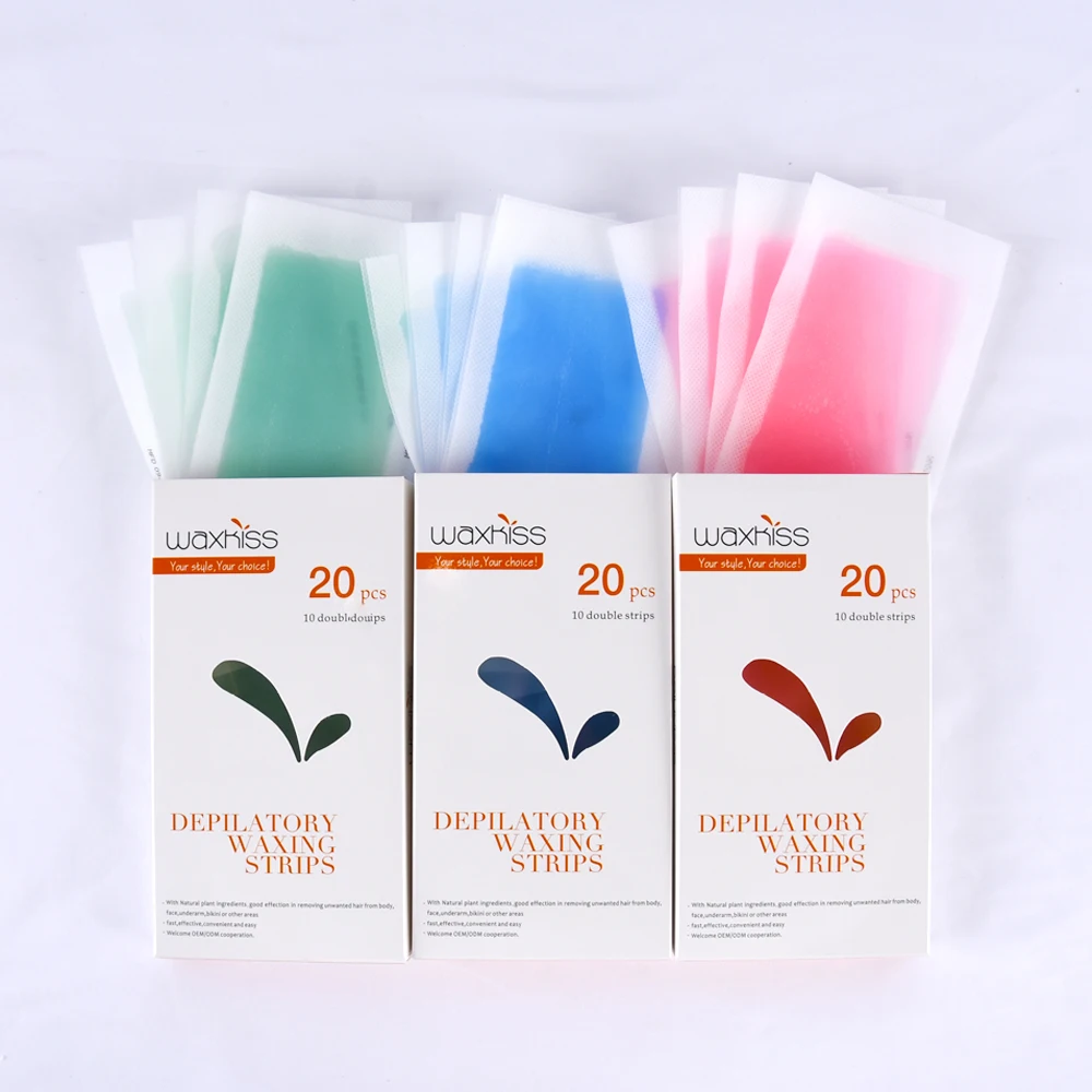 Portable depilatory waxing paper 20pcs double-sided non-woven fabric disposable hair removal wax