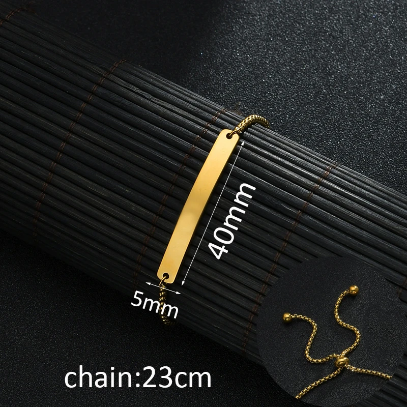 Customize Engrave Name Letter Bracelets For Men Women Stainless Steel Custom Punk Jewelry