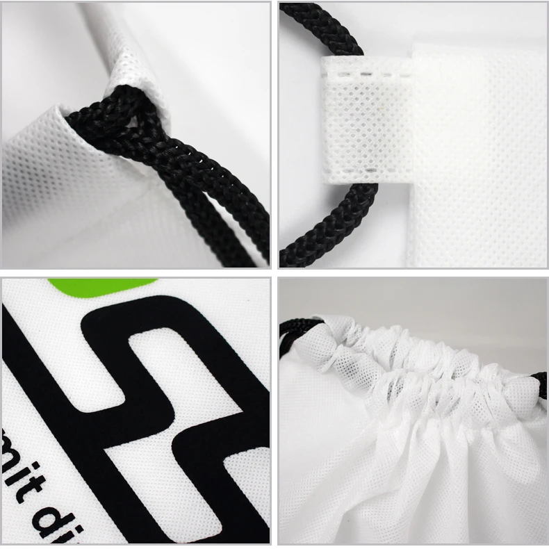 Custom print logo gym non woven drawstring backpack bag