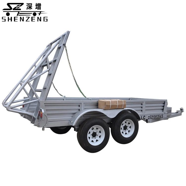 Tandem axle box cage excavator trailer with ramp used for car