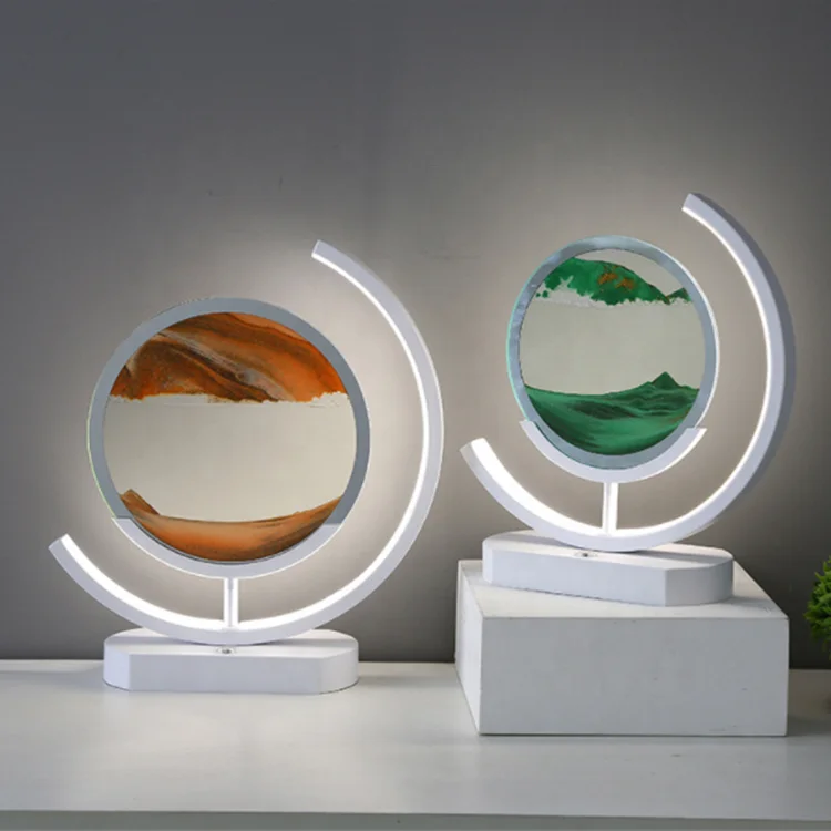 Динамический светильник «зыбучий песок» с регулируемой яркостью, 3D светодиодный светильник для рисования «текучий песок», настольная лампа с движущимся песком, художественная лампа