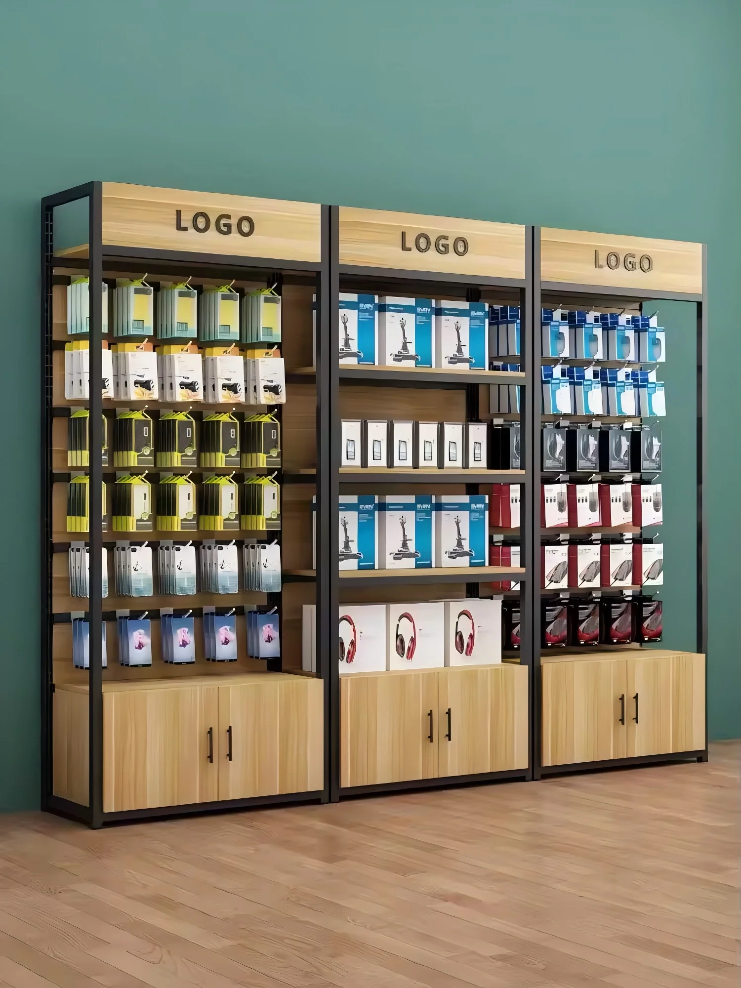 Meicheng Wood Display Stand Store Shelves Display Racks Book Shelves Retail Supermarket Display Rack