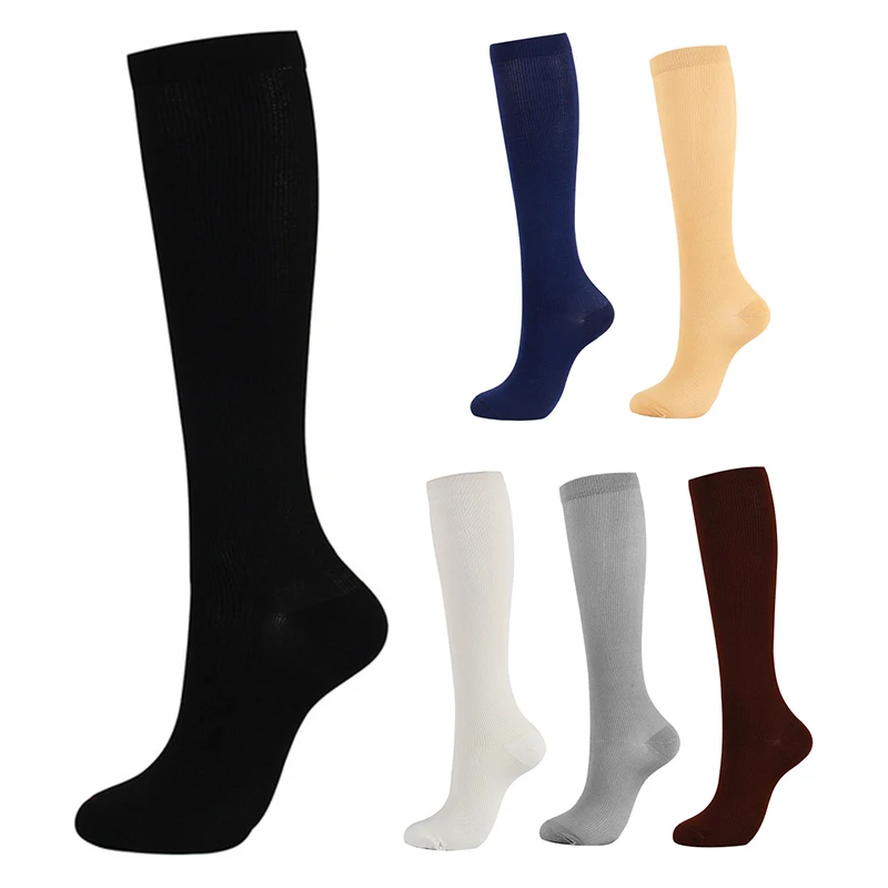 Pressure Varicose Vein Stocking Knee High Leg Support Solid Color Compression Stockings