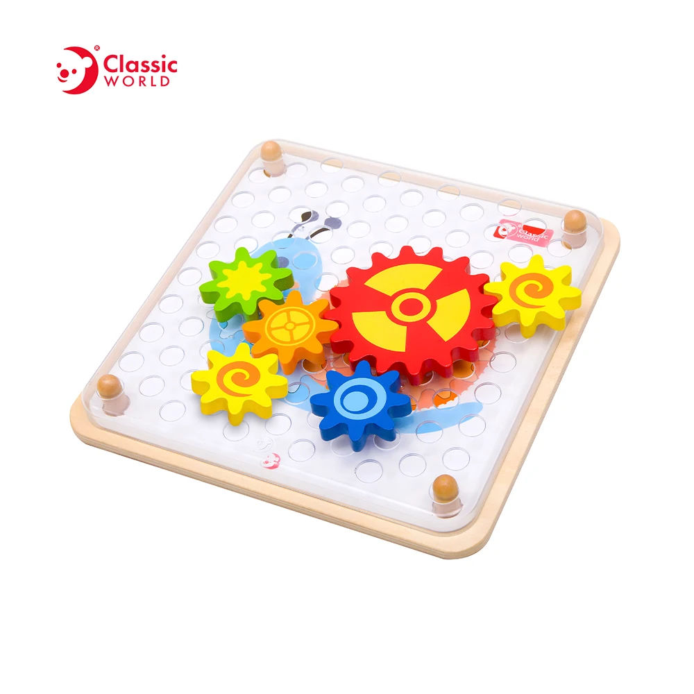 Montessori Learning Toys Wooden Board Gear Toys Jigsaw Puzzles for Toddler