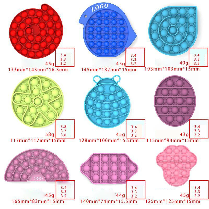 2021 new Hot Sale Silicone Anxiety Relief Stress Push Pop Bubble Toys for Adult Kids