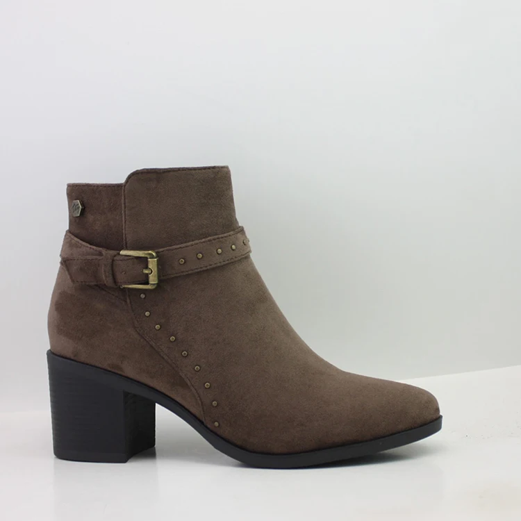 Wholesale Style Women Casual Pu Winter High Heels Ankle Leather Boots for Ladies