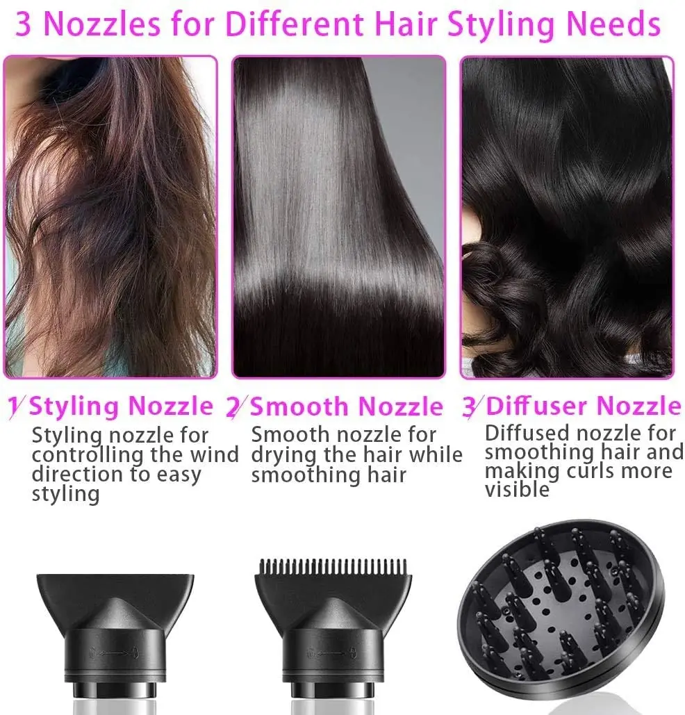 Ionic Hair Dryer Professional Blow Dryer (with Powerful AC Motor) Negative Ion Technolog for Home Salon Travel Pregnant Kids