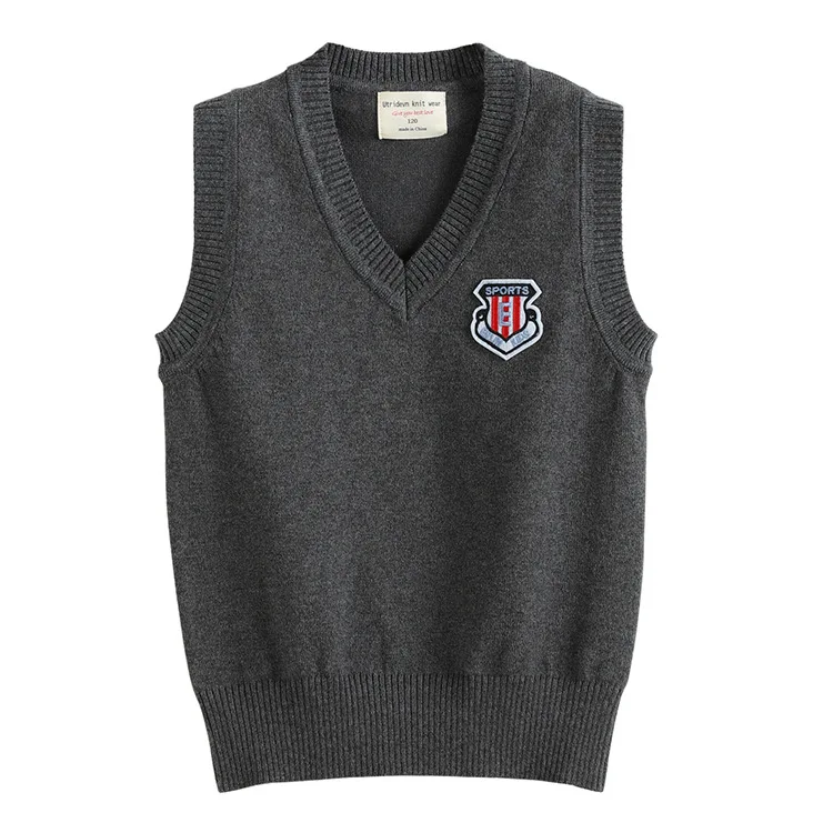 2022 Hot sale custom kindergarten school uniform philippines v-neck sweater american style school uniforms for kids