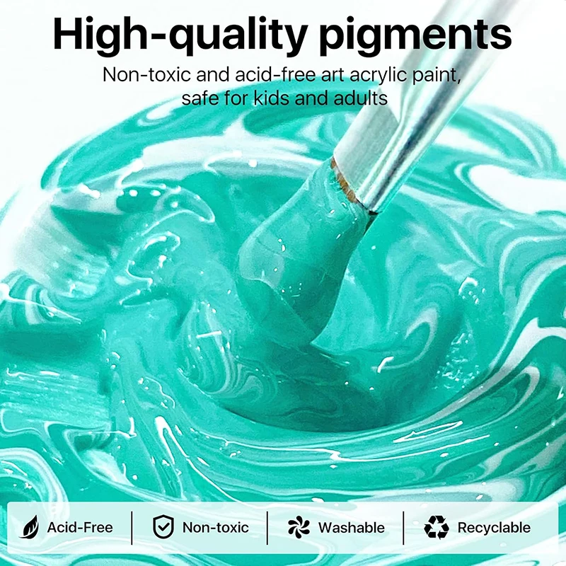 10PCS 16OZ Acrylic Painting  Bottles Premium for Artists Beginners Adults on Canvas Rocks Wood Ceramic Fabric Acrylic Paint Set