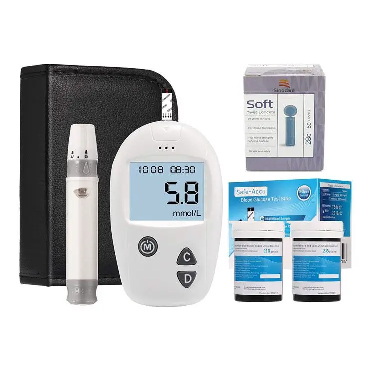 Full-automatic Glucose Meter Diabetic Test Blood Sugar Measuring Instrument With Test Paper And Needle
