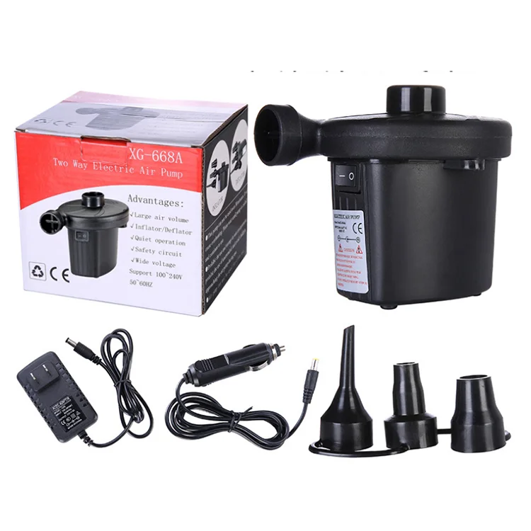 Portable Electric Air Pump for Inflatables Couch Air Mattress Quick Fill AC Inflator Deflator with Nozzles
