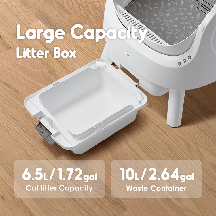 PETPIVOT Automatic Self-Cleaning Cat Litter Box, 10L Waste Capacity, Ideal for Multi-Cat Households