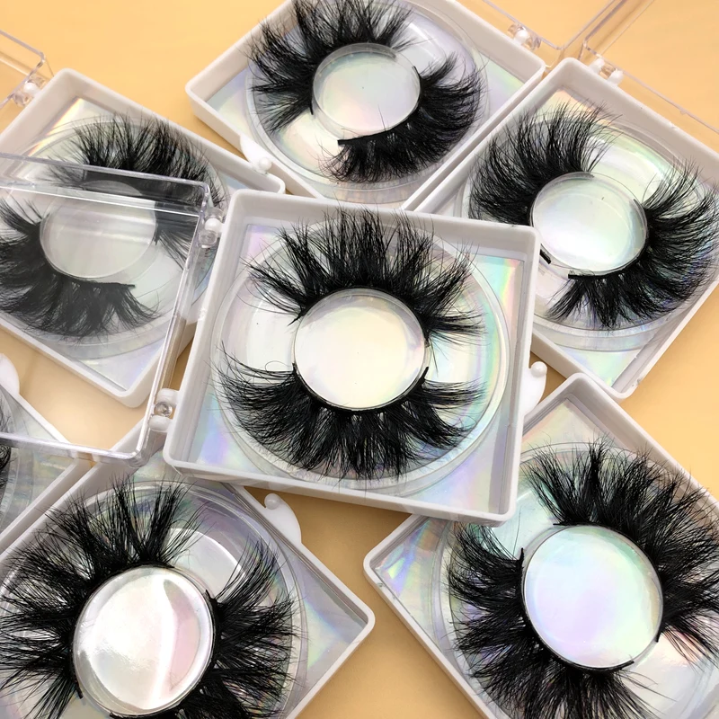 
100% real mink Lashes book boxes dramatic fluffy 3d 25mm mink eyelashes vendor wholesale mink eyelash case packaging 