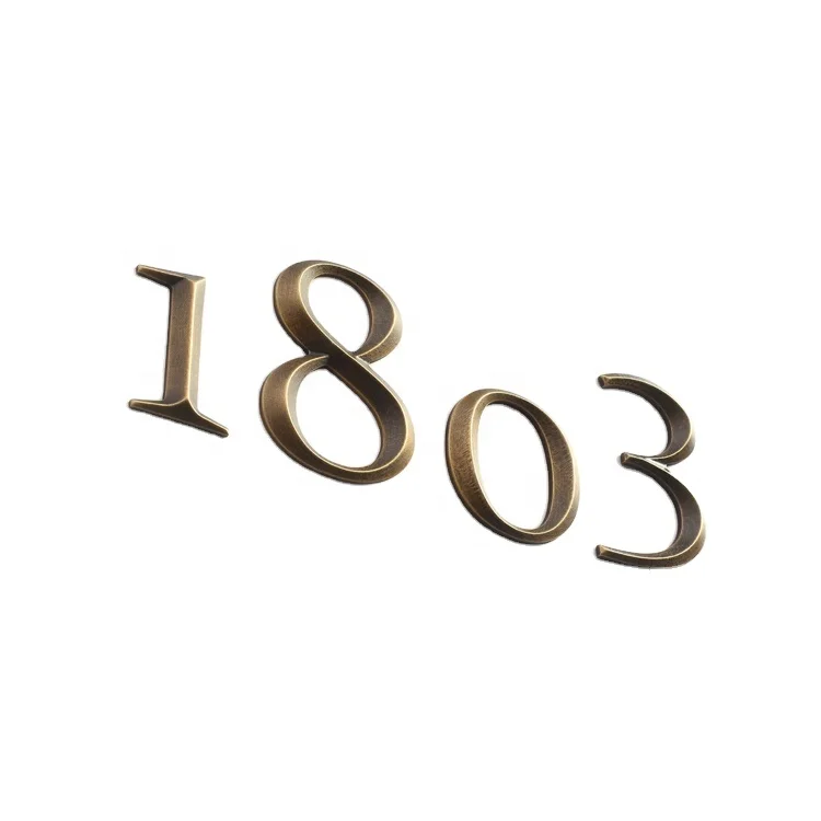 
Metal letter sign copper made doorplate classic brass door house metal sign number 