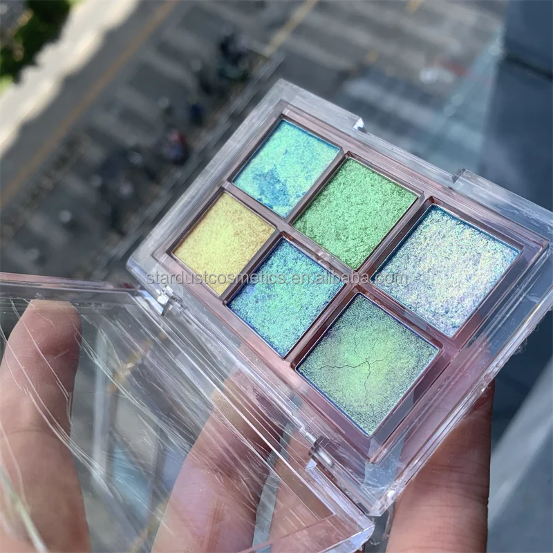 Make your own design 60 color aurora chameleon eyeshadow diy pressed powder multichrome eye shadow palette