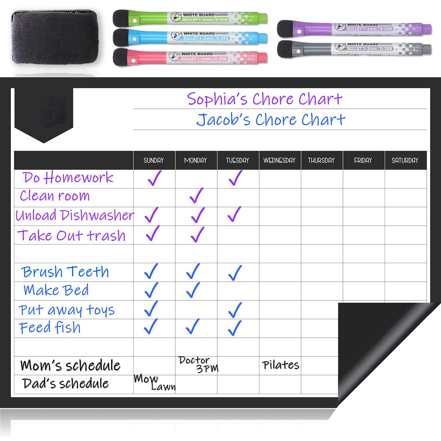 Dry Erase Board Chore Chart Magnetic Toddler Reward Chart for Fridge