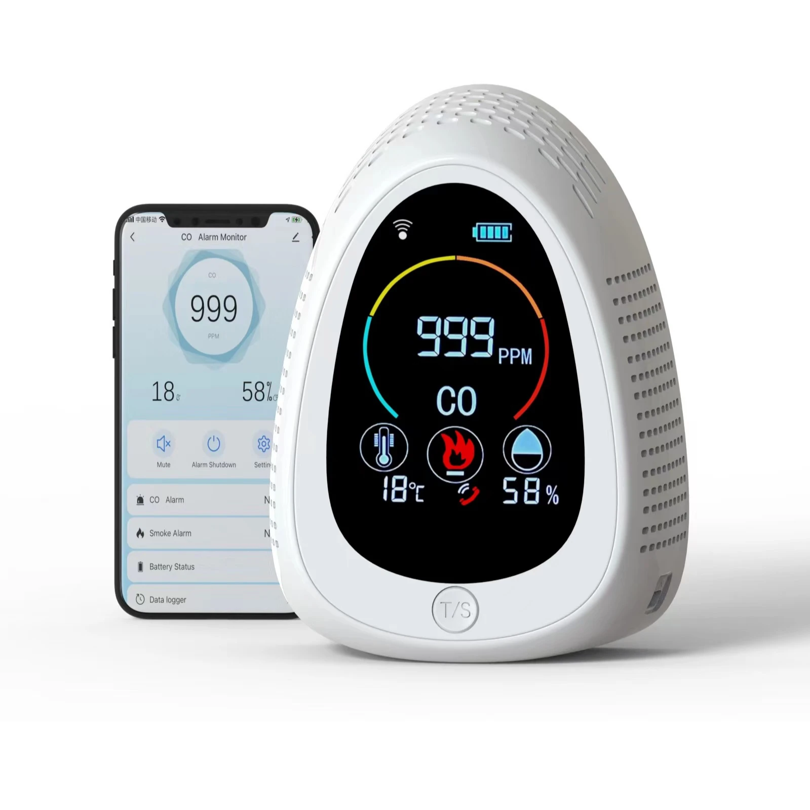 portable Tuya wifi Smoke & Carbon Monoxide detector Co and smoke alarm carbon monoxide meter gas analyzer for home