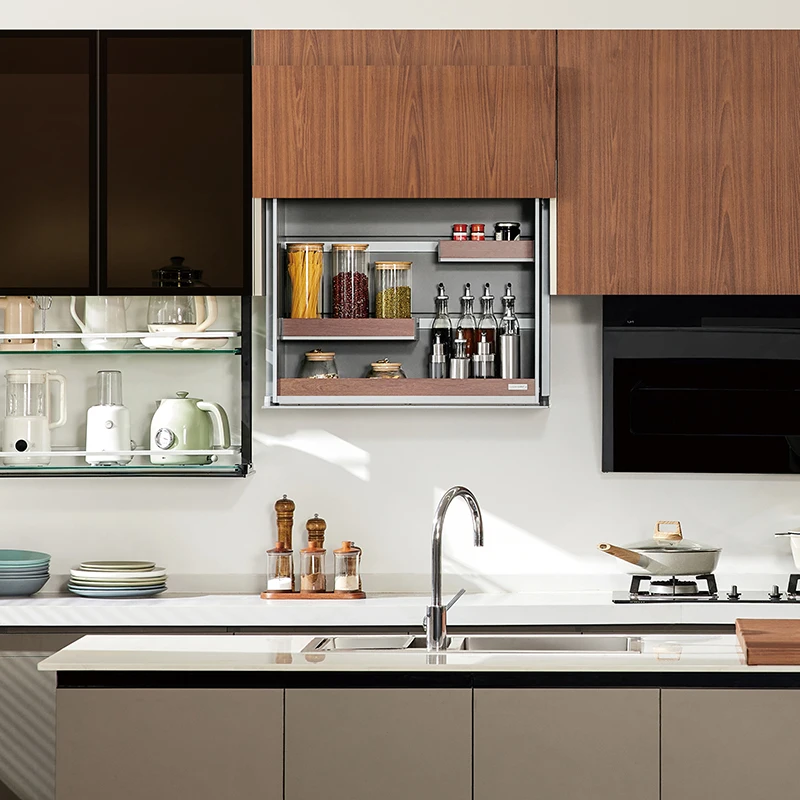 Roeasy Kitchen Storage Shelves Cabinet Organizers Accessories Automatic Lifting System Pull Down Basket