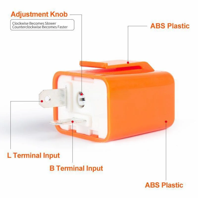 LED flasher DC 12V universal turn signal control relay Headlight controller indicator adjustable with beeping sound