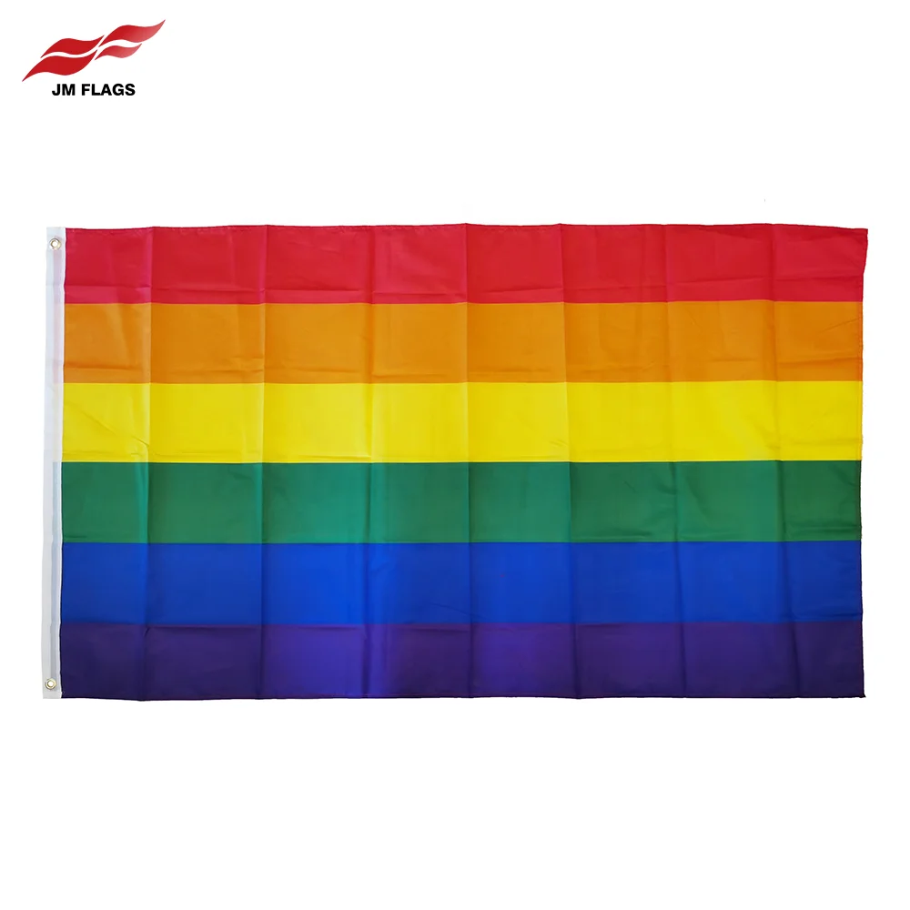 Wholesale 3*5 ft LGBT Flags Pride Day Custom Decoration 100% Polyester Gay LGBT Rainbow Flags