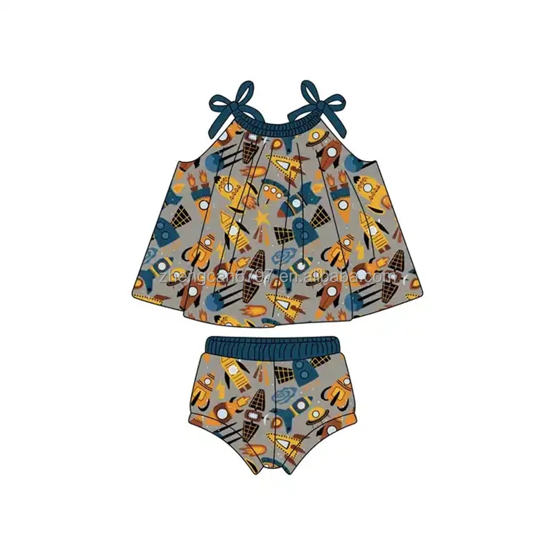 Wholesale Kids Bathing Suits Baby Swimwear One-Piece Love Heart Printed Sleeveless Swimsuit For Teenage Girls