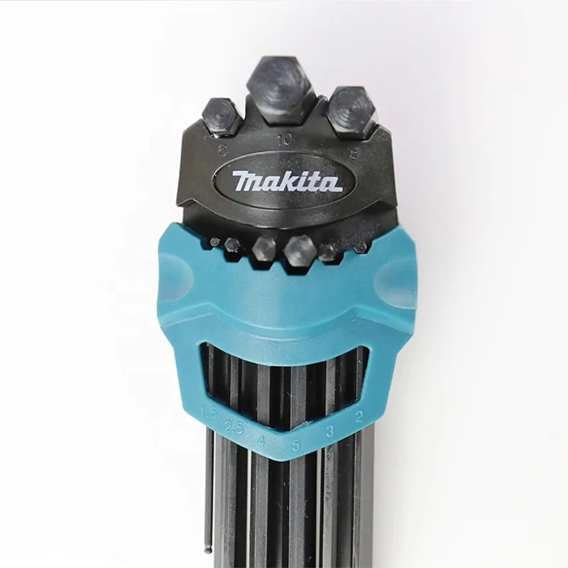 Original makita ball head L-type extended hex wrench set hex socket head screw 9pcs set maintenance tool