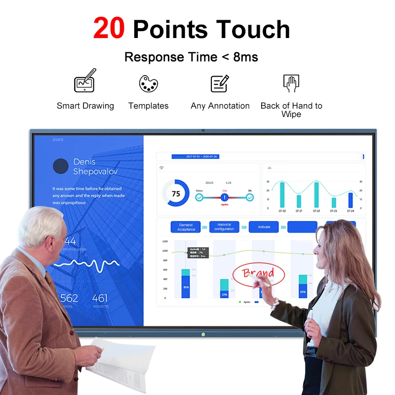 65/75/86/100/110 Inch Education Equipment Teaching All-in-one Smart Whiteboard Electronic Teaching Board