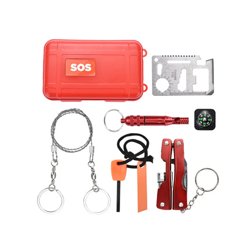 Outdoor Equipment Survival Box Survival Tool Set Multifunctional Field First Aid Box SOS Emergency Supplies