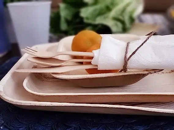 Wholesale  Disposable cutlery  Recycled Paper Plates Cutlery Biodegradable Dinnerware Set for Party Picnic