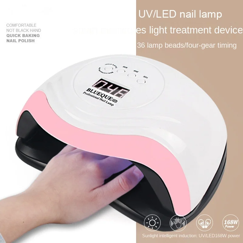 High Power Dryer Nail Fast Curing Speed Light 168w Uv Gel Led Nail Lamps With 4 Kinds Timer And Smart Sensor