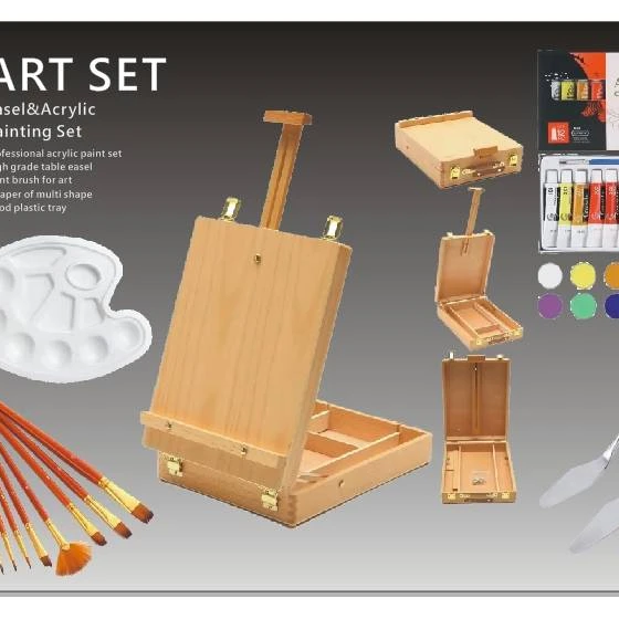 Acrylic Paint Set With Canvas And Easel Private Brand Customized Mini Canvas And Easel