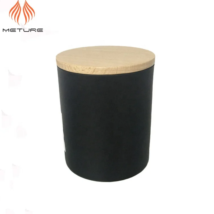 3oz 7oz 8oz 10oz 12oz colored custom white black glass candle jar with wooden lid available