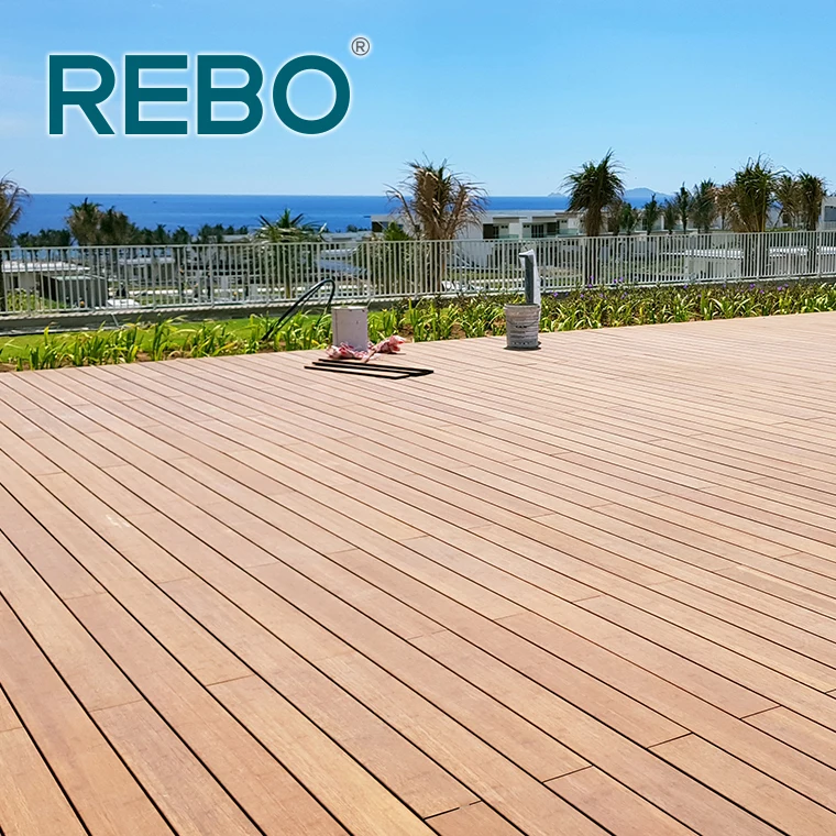 Durable bamboo pavilion engineered exterior flooring plank